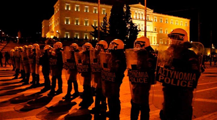 19.02.2012 – PROTEST RALLY: TERROR STATE EVACUATES SYNTAGMA SQUARE